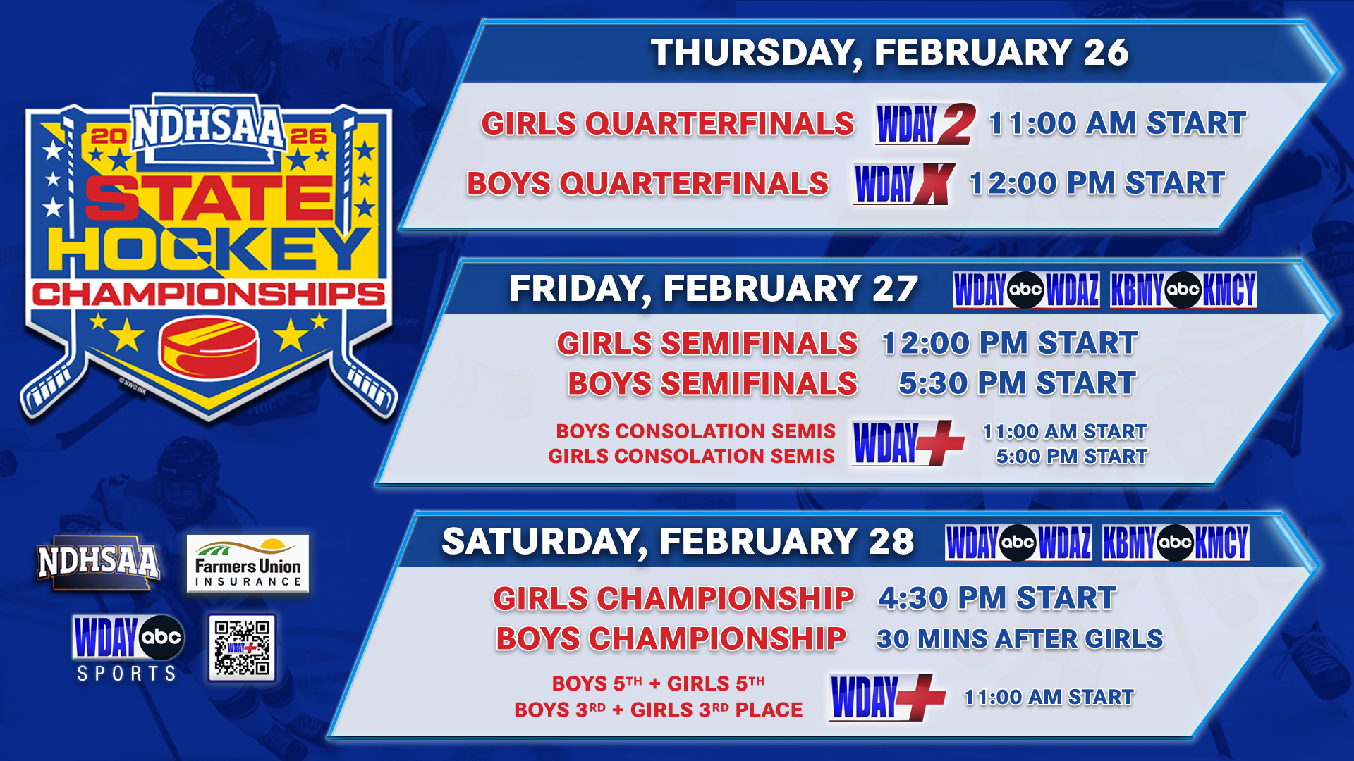 2026 NDHSAA State Hockey Championships graphic