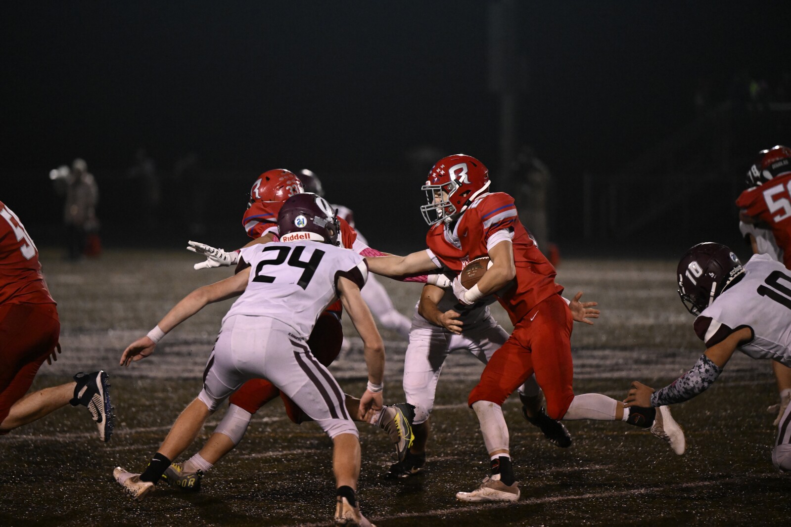 Crosby-Ironton Football vs. Moose lake Willow River and fans at the Section 7A game.