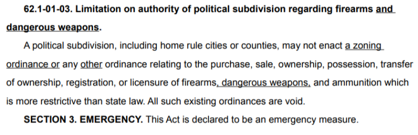 EMBED: Excerpt of Ben Koppelman bill on Fargo firearm sales