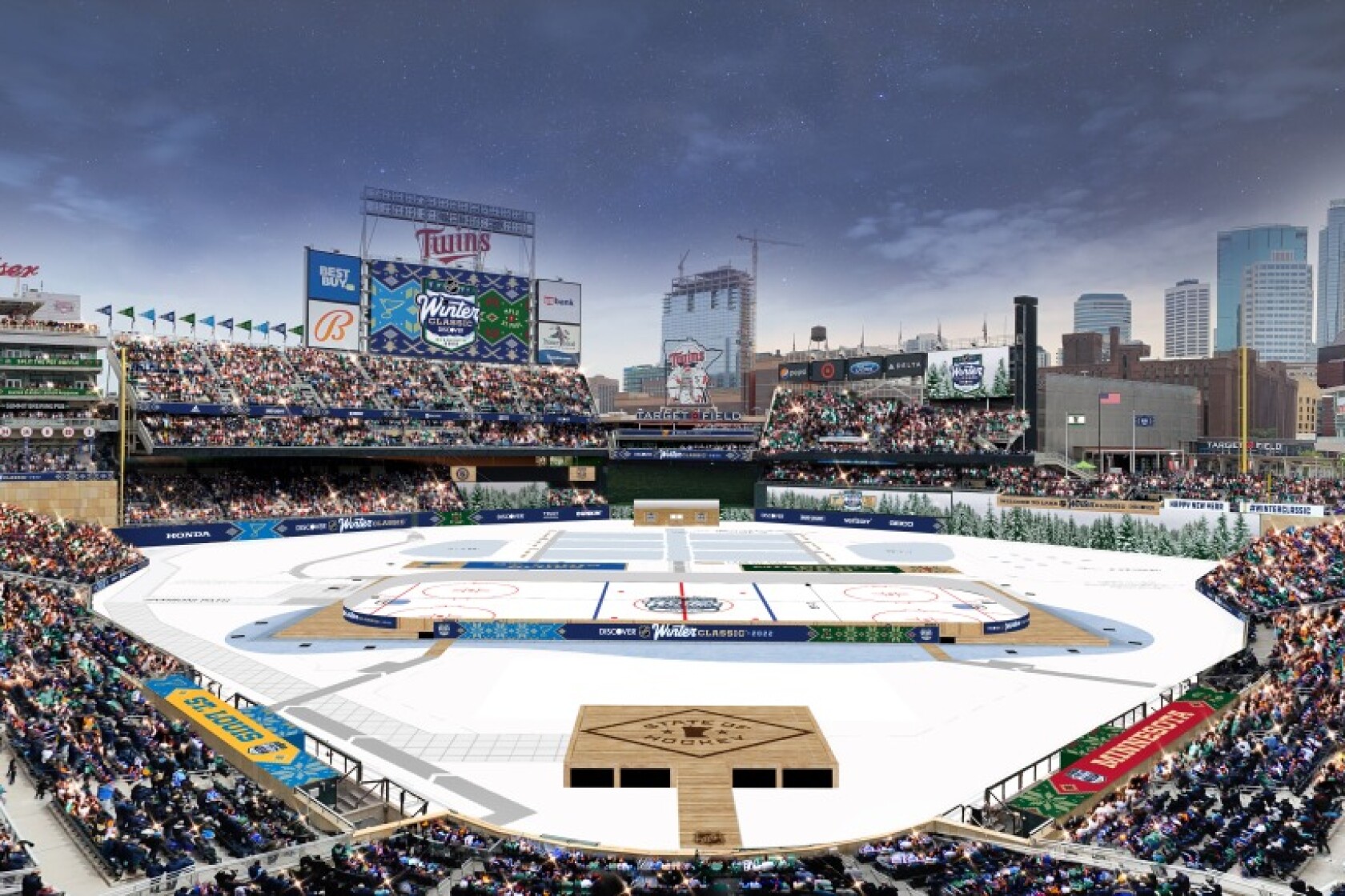 Winter Classic scene starts to take shape at Target Field InForum