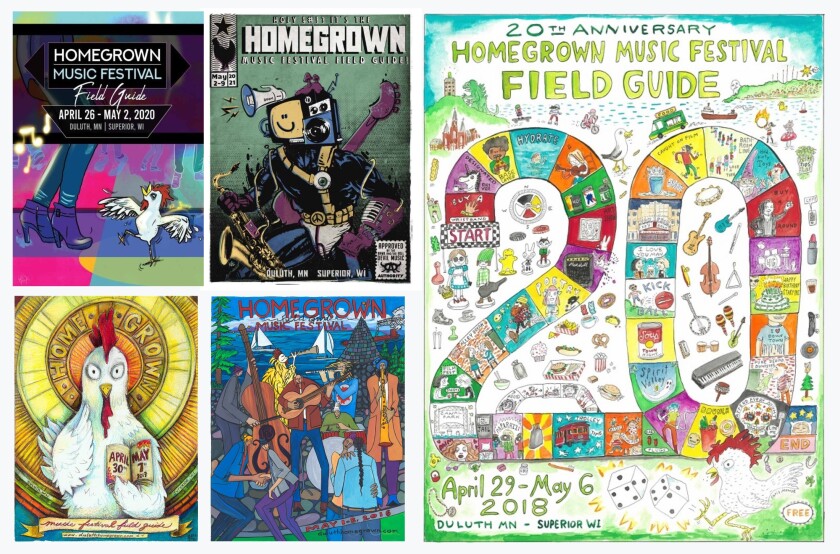 A collection of field guide covers featuring a chicken.