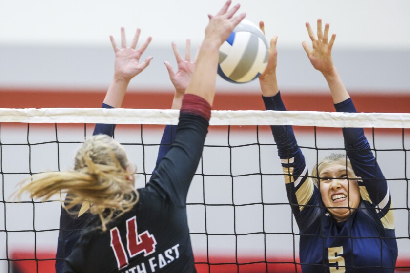 High school girls volleyball match