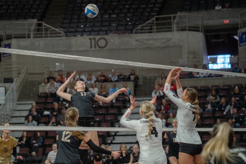 Cannon Falls vs. Caledonia Volleyball Section 1AA Section Champi