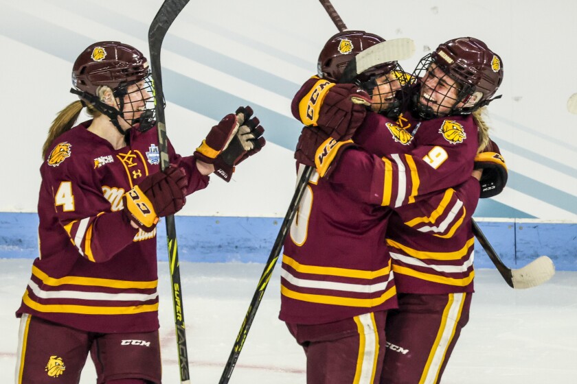 Minnesota Duluth Women's Hockey takes on the Northeast in the Frozen Four Semifinals at Pegula Ice Arena