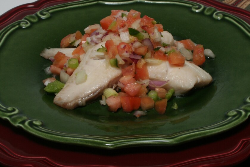 Roasted Fish with Christmas Salsa