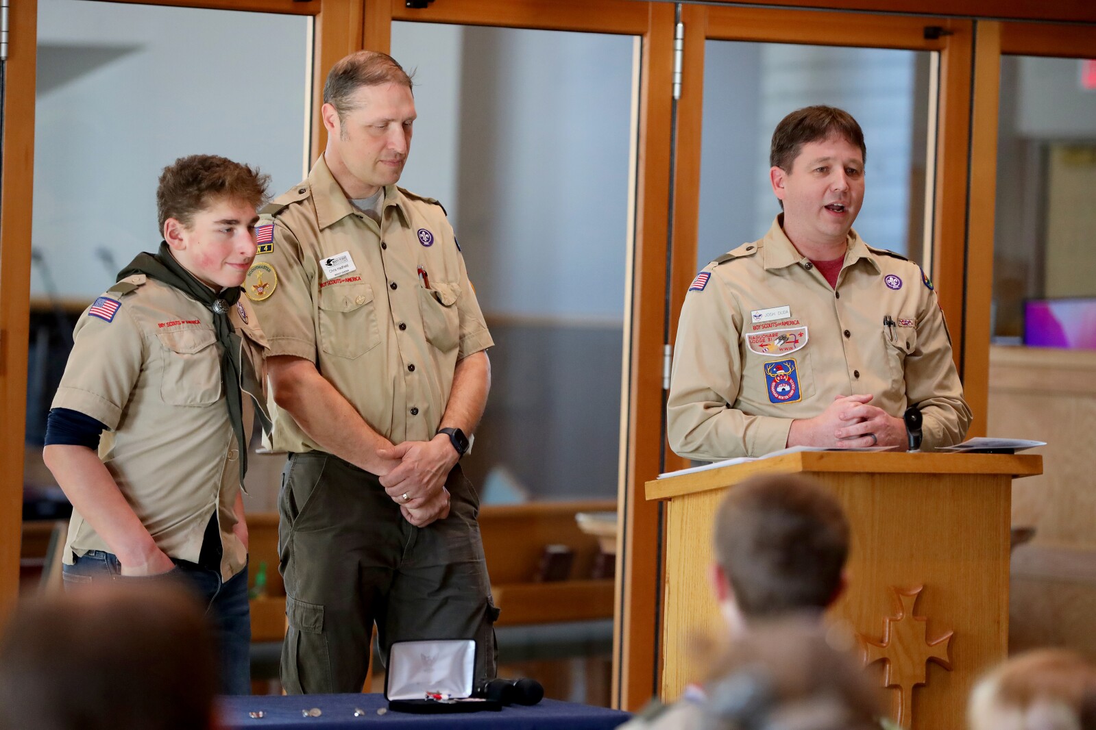 People attend Eagle Scout Tyler Stoen's Court of Honor on Sunday, Jan. 8, 2023, at Lord of Life Lutheran Church in Baxter.