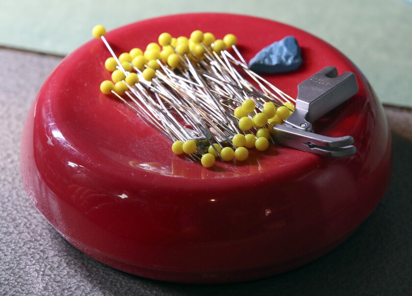 Pins in a holder.