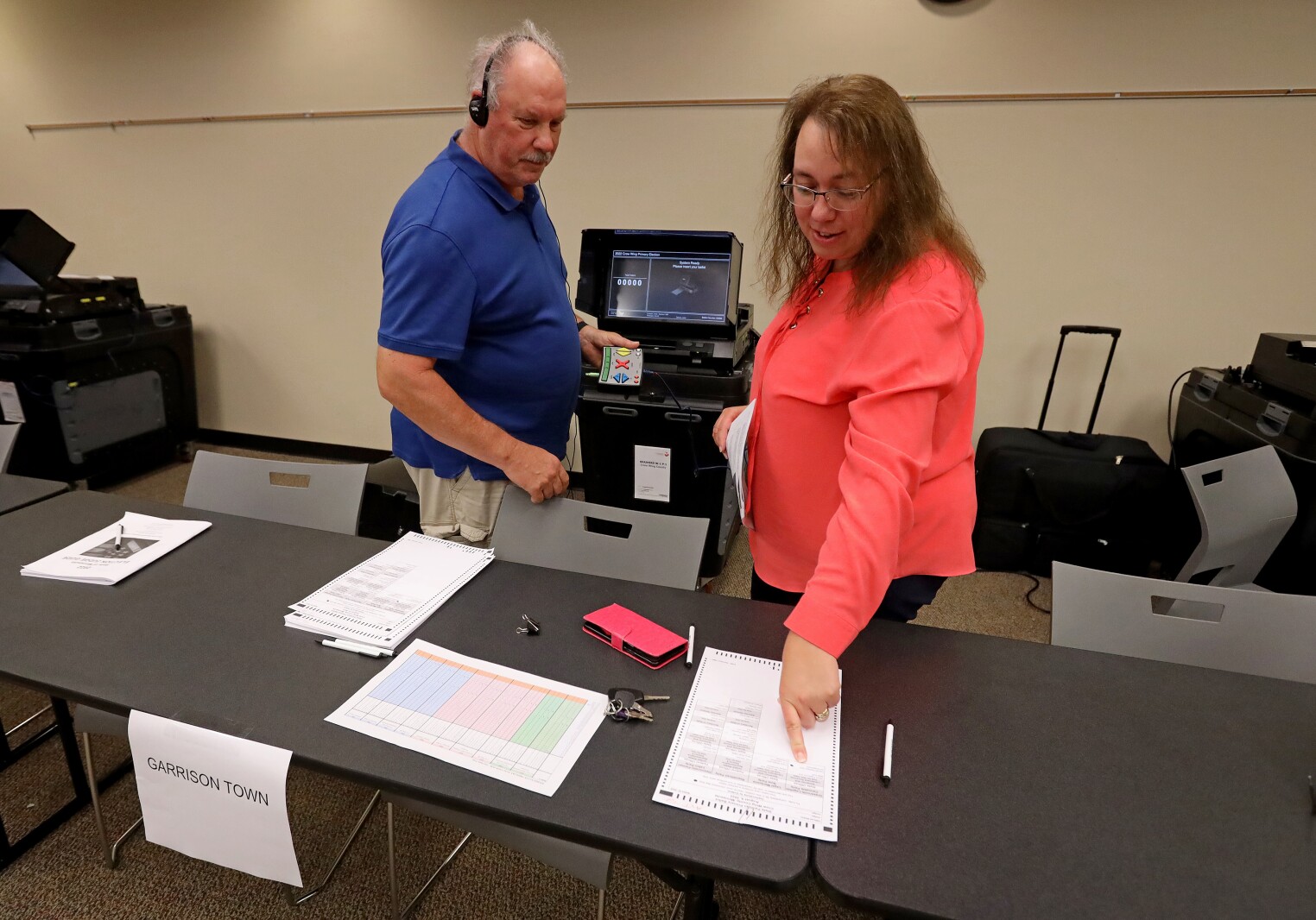 A test run of Crow Wing County's Dominion voting machines