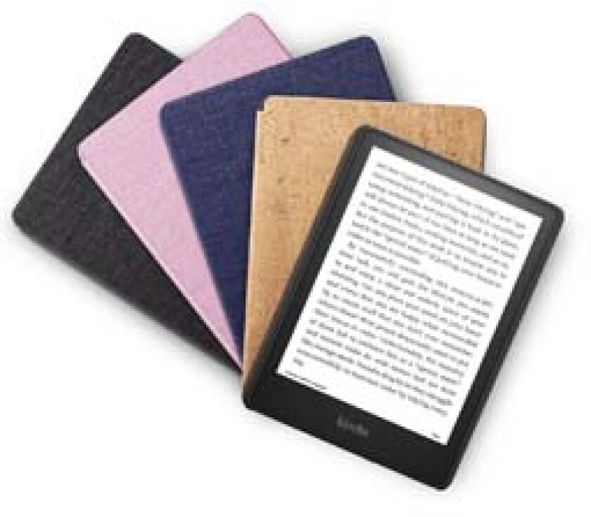 Kindle Paperwhite with an array of colored covers.