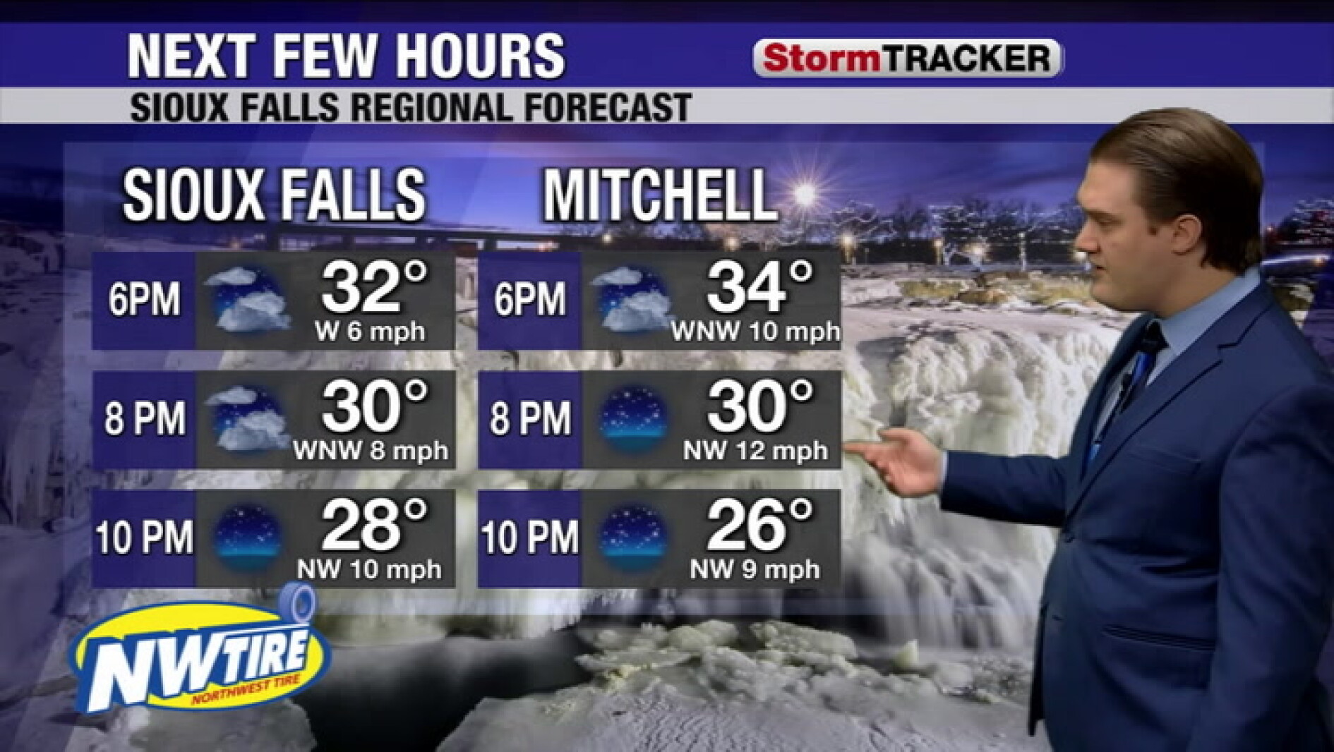 Timing out a few flurries tonight and temperatures tumble for tomorrow ...