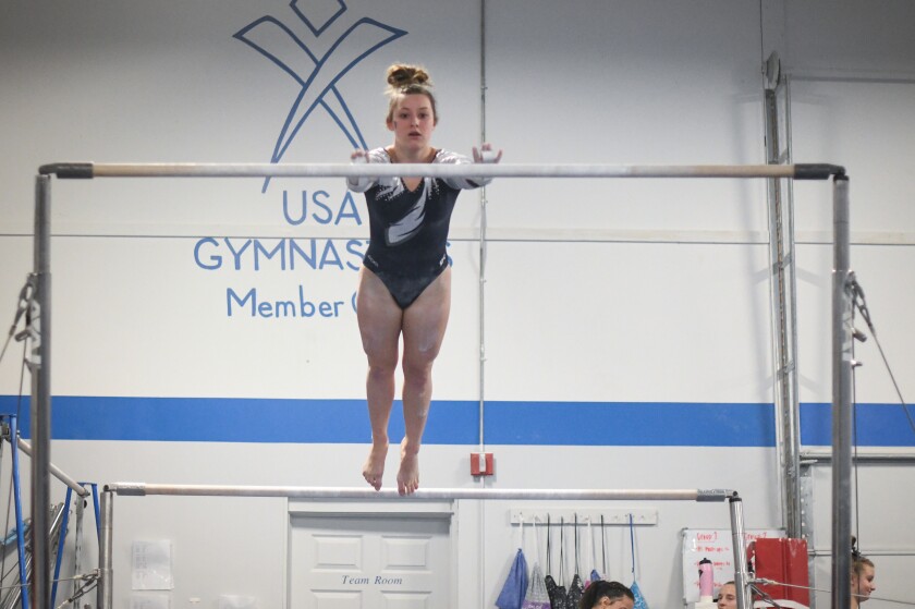 Bemidji competes against Alexandria in gymnastics