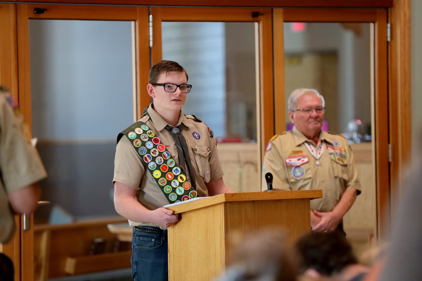 People attend Eagle Scout Tyler Stoen's Court of Honor on Sunday, Jan. 8, 2023, at Lord of Life Lutheran Church in Baxter.