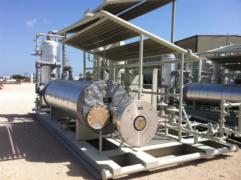 Stabilizers, as the one shown above in this undated photo, could be one of the technologies considered to reduce the volatility of Bakken crude oil produced in North Dakota. (Submitted Photo)