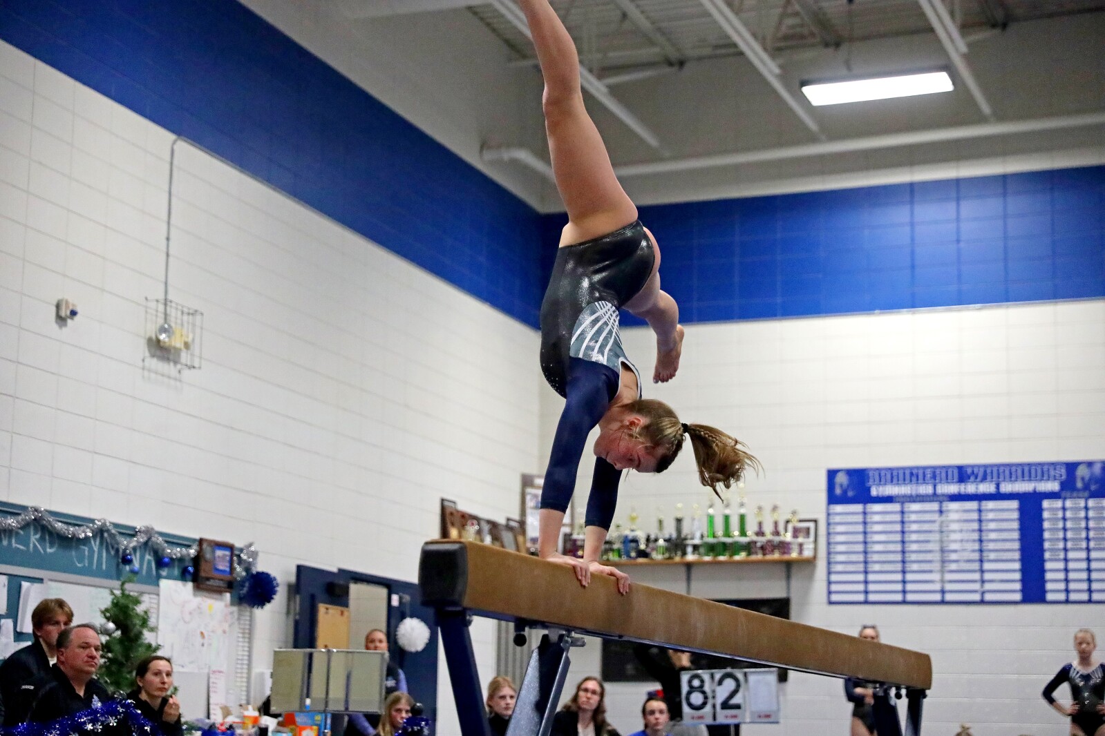 Brainerd gymnastics against Sauk Rapids on Friday, Jan. 13, 2023, at Brainerd.