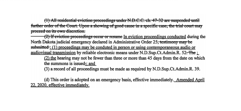 EMBED: ND Supreme Court Eviction Moratorium Amendment