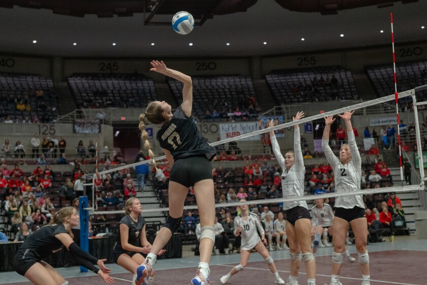 Cannon Falls vs. Caledonia Volleyball Section 1AA Section Champi
