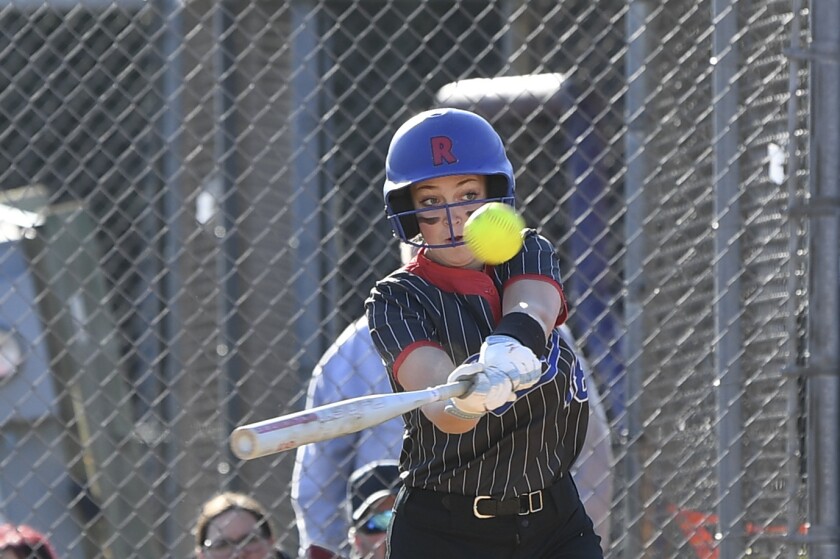 The player hits the ball.
