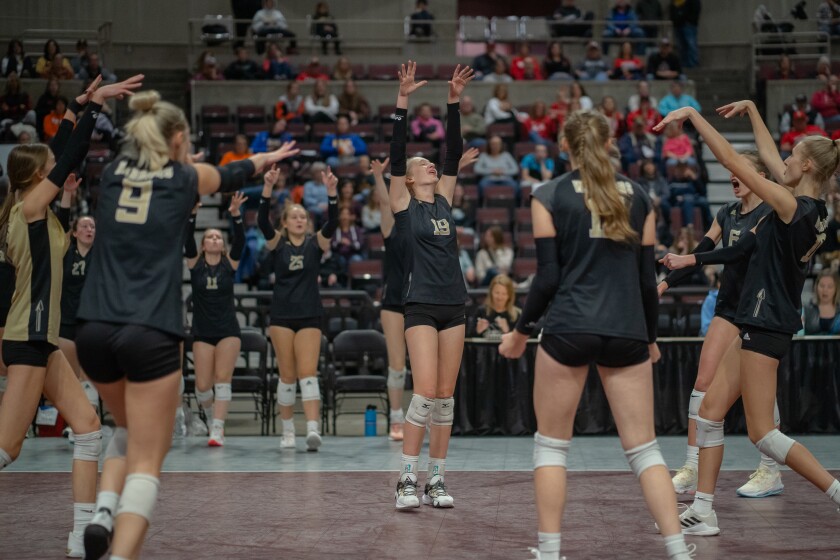 Cannon Falls vs. Caledonia Volleyball Section 1AA Section Champi