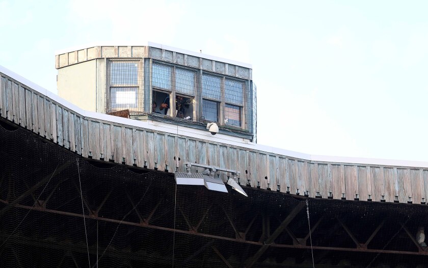 The crow's nest at Wade Stadium