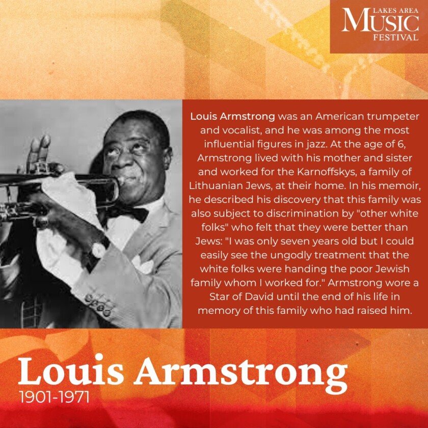 Profile of Louis Armstrong.