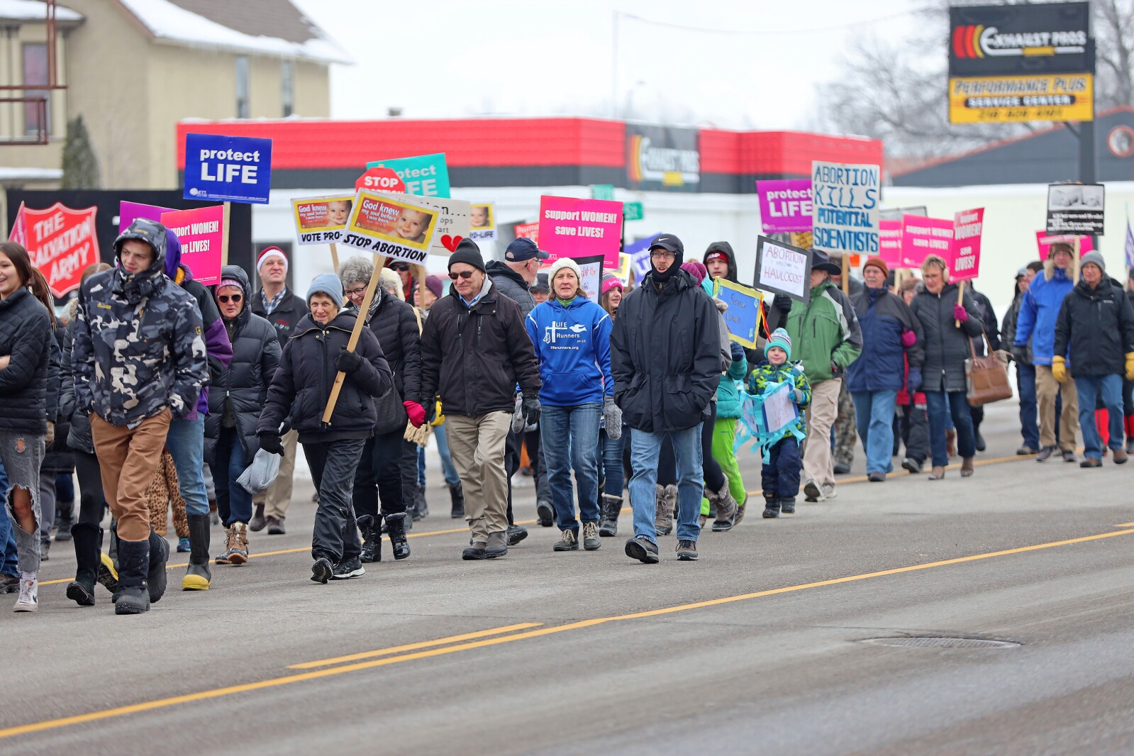 People participate in the March for Life on Sunday, Jan. 22, 2023, in Brainerd.