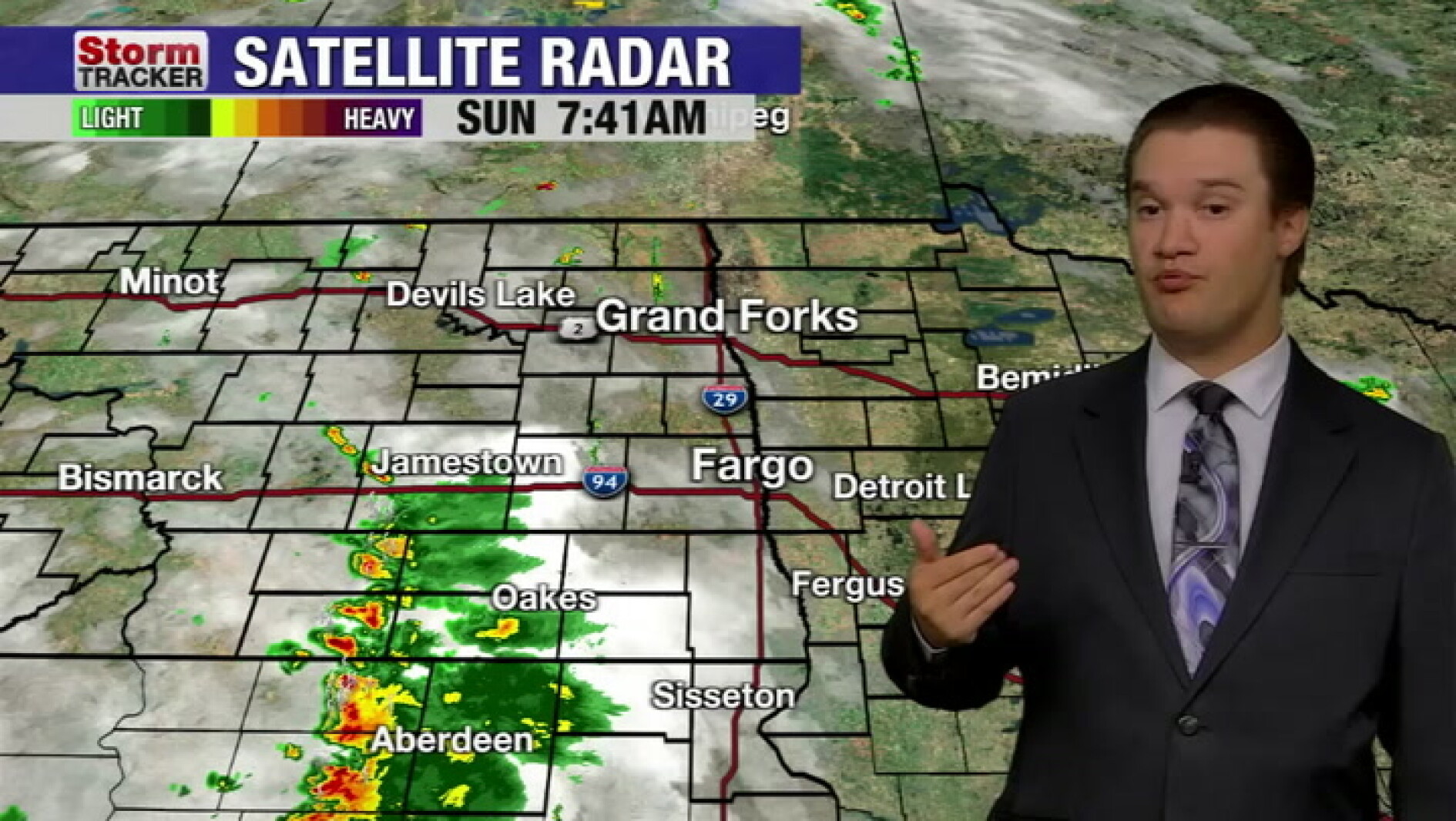 Staying sunny for most this morning as the first batch of showers weakens