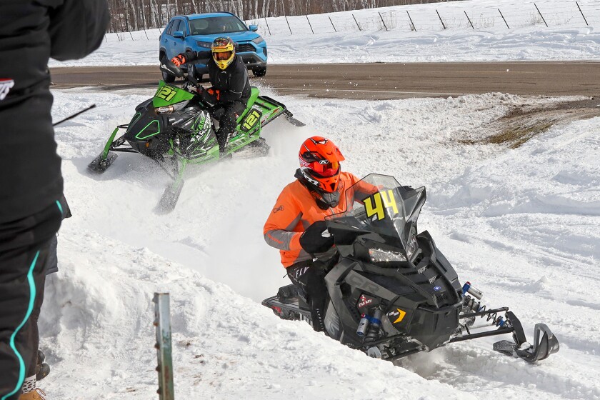 Snowmobile racing.