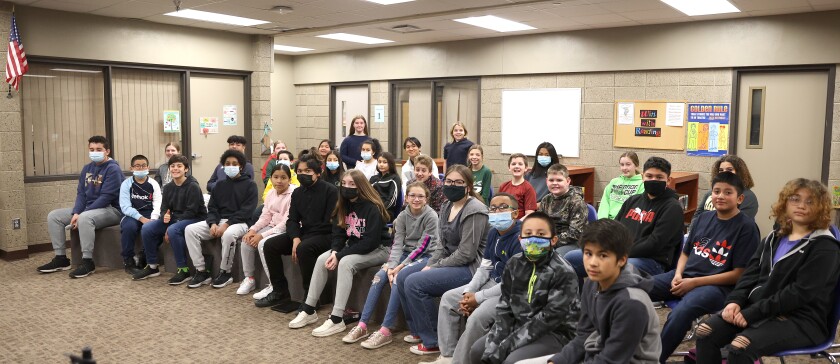 Worthington Middle School students compete in the 2022 Geography Bee.