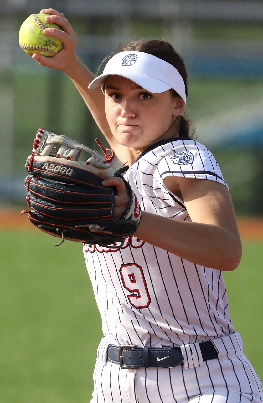 Superior’s Natalee Sigfrids (9) throws a ball to first base