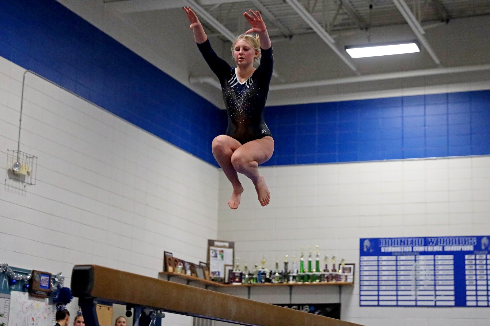 Brainerd gymnastics against Sauk Rapids on Friday, Jan. 13, 2023, at Brainerd.