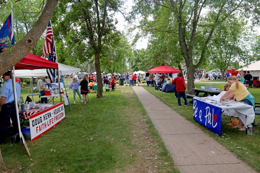 People attend Arts in the Park on Sunday, June 26, 2022, at Gregory Park in Brainerd.