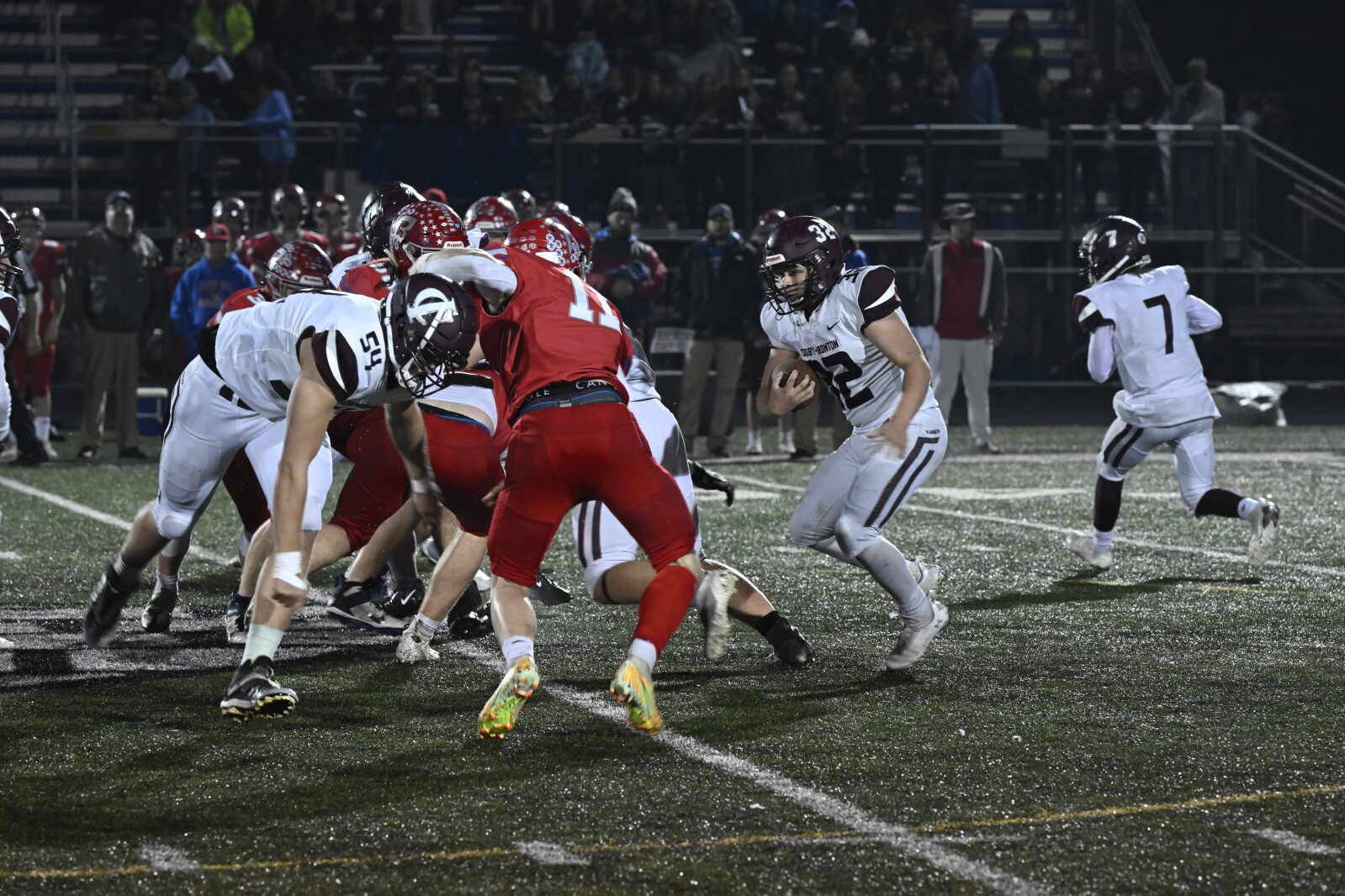 Crosby-Ironton Football vs. Moose lake Willow River and fans at the Section 7A game.