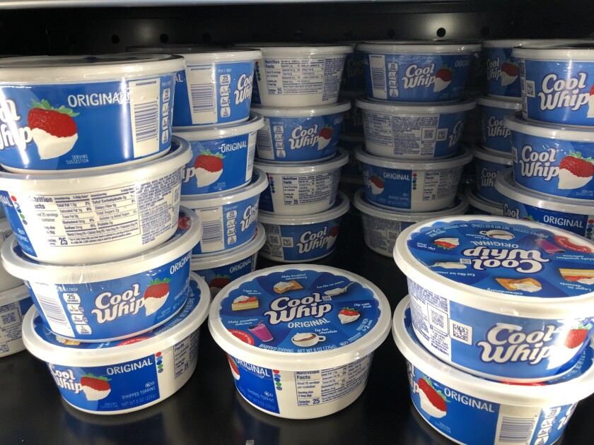 Cool Whip remains a holiday favorite for topping desserts. Its inventor, William A. Mitchell, was born in Raymond, Minnesota in 1911. Cool Whip is shown on display in a Cash Wise freezer in Willmar,  Minnesota on Dec. 23, 2024.