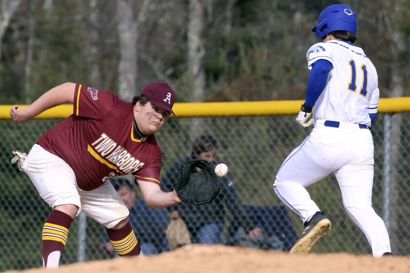 Two Harbors baseball plays at home against Esko.