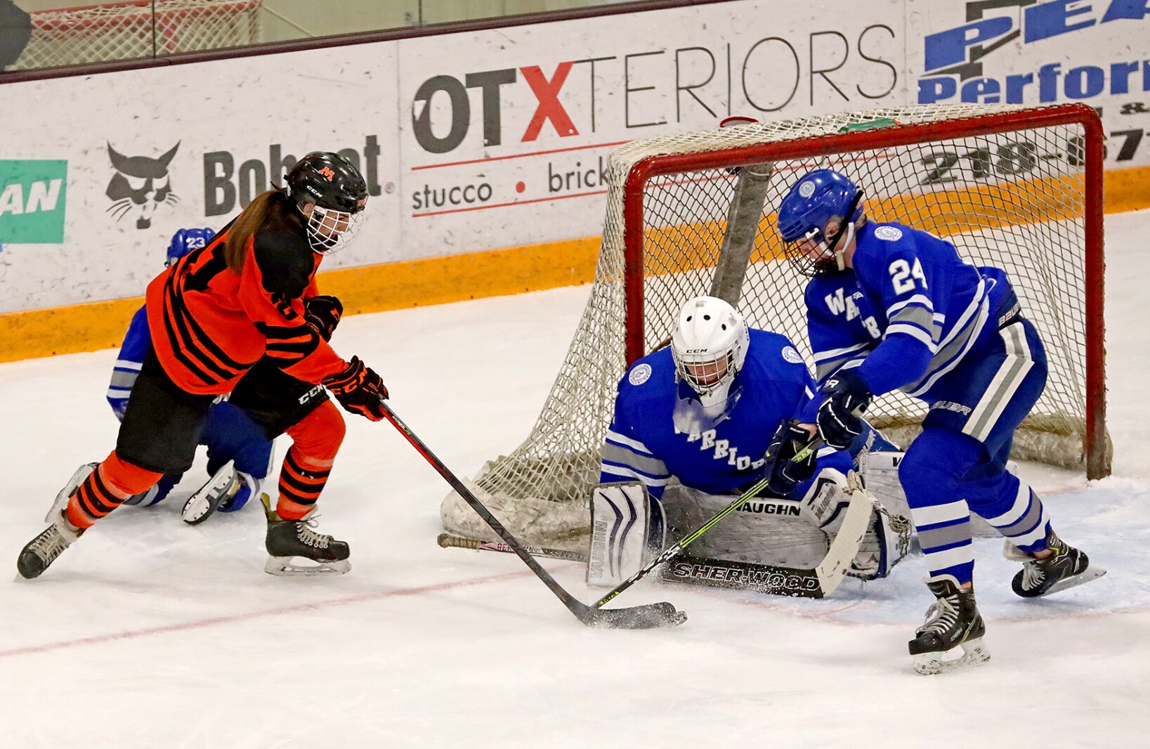 Brainerd/Little Falls girls hockey take on the Moorhead Spuds Thursday, Feb. 17, 2022, during the Section 8-2A Section Final in Fergus Falls.