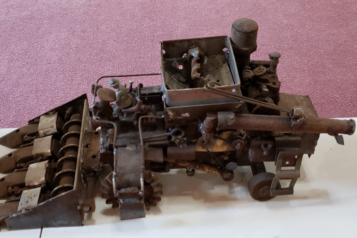 This combine shows the increasing detail of the works by Pat Amberg. It is among the works on display June 1 through June 26 at the Bird Island Cultural Centre as part of the exhibit "Sculptures from Found Objects."