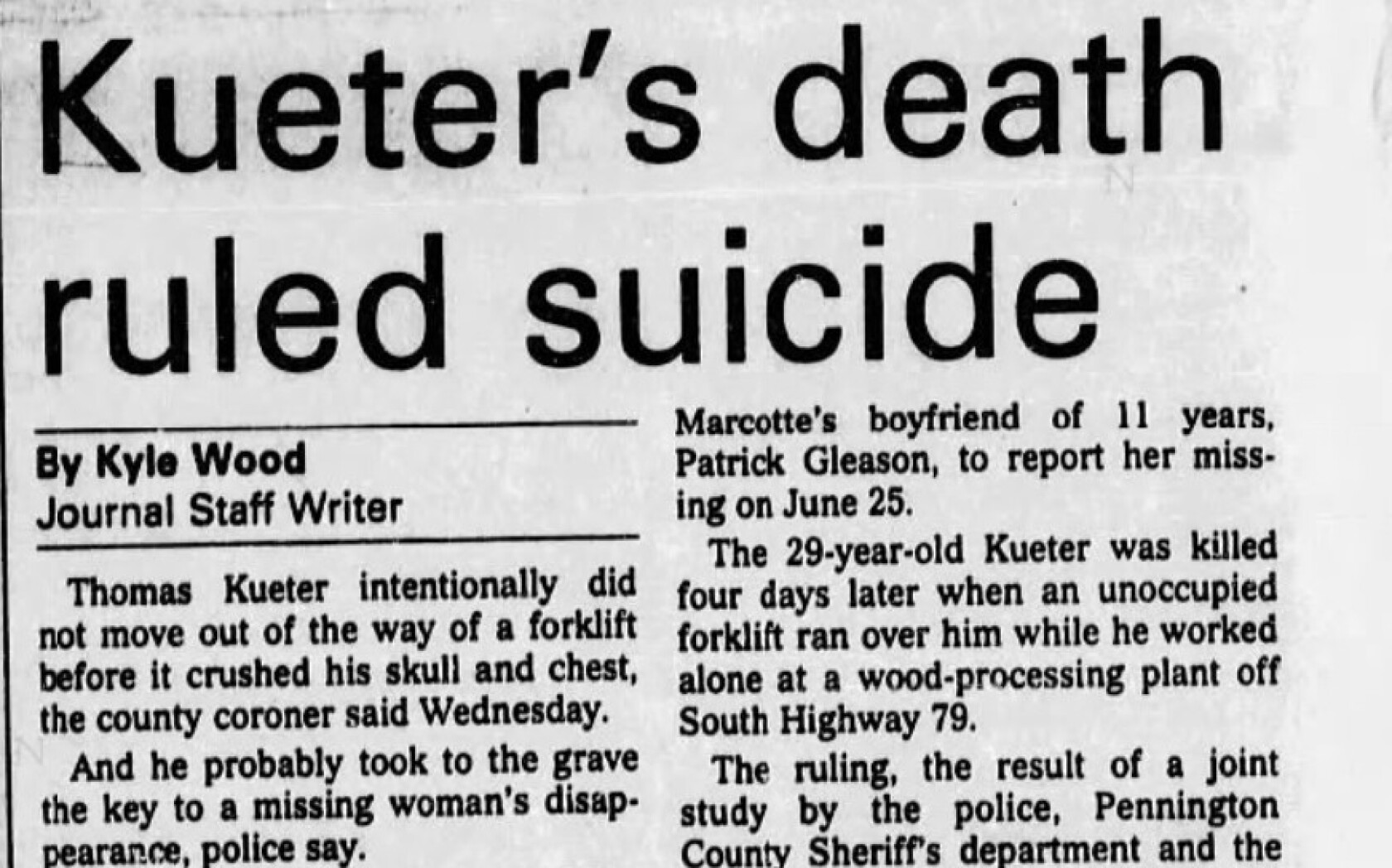 Tom Kueter DNA evidence closes ‘forklift mystery’ cold case in 2012. Few people ...