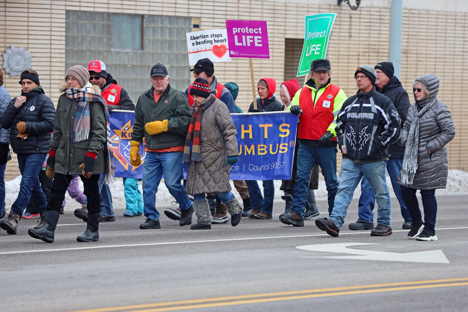 People participate in the March for Life on Sunday, Jan. 22, 2023, in Brainerd.