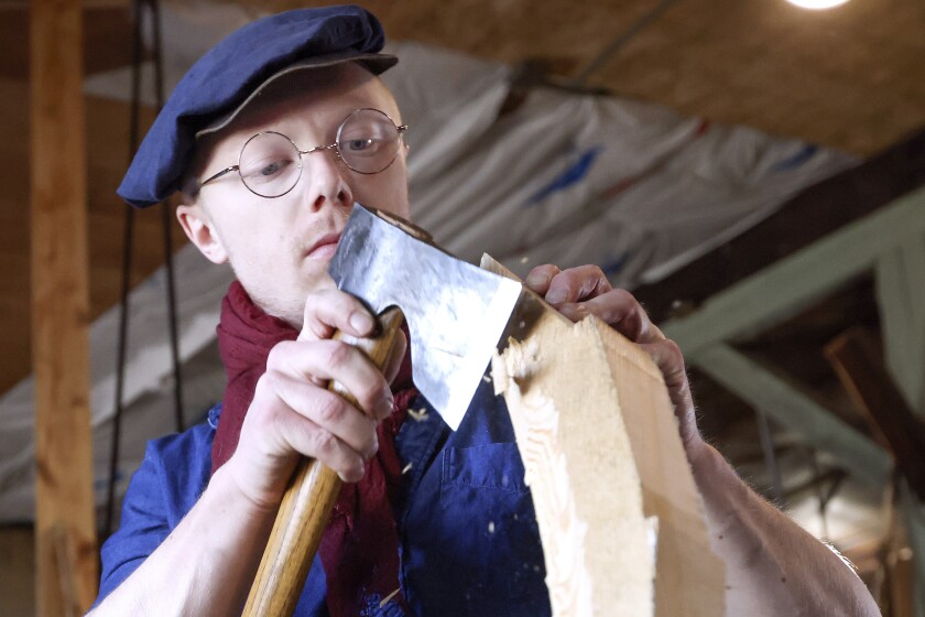 Traditional Scandinavian style rowing boat under construction.