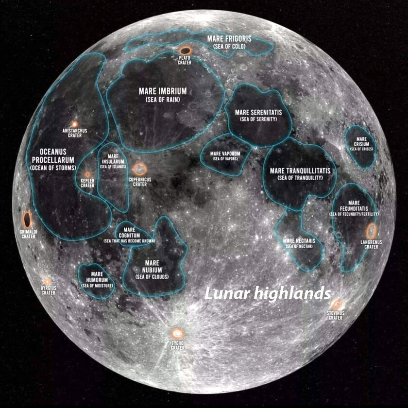 craters on the moon labeled