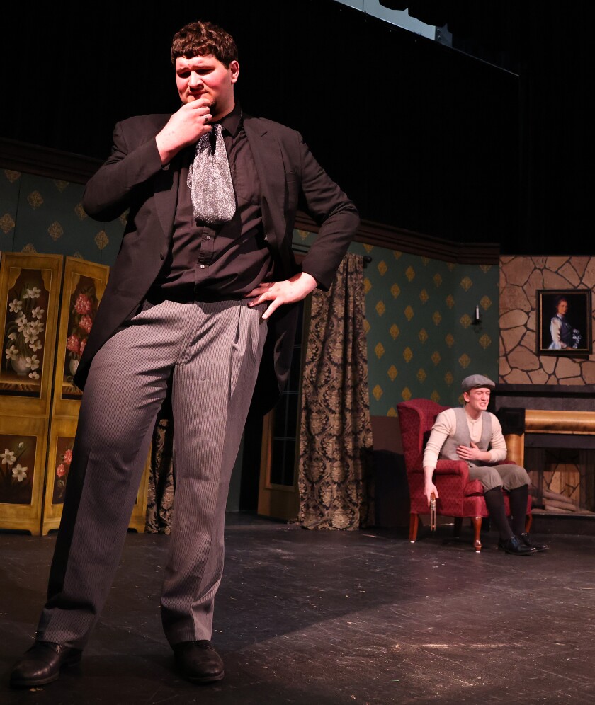 Minnesota West Community & Technical College presents "The Mystery of Irma Vep" A Penny Dreadful by Charles Ludlum, Directed by Eric Parrish, starring Kalen Brands (on left) and Michael Schnieder.