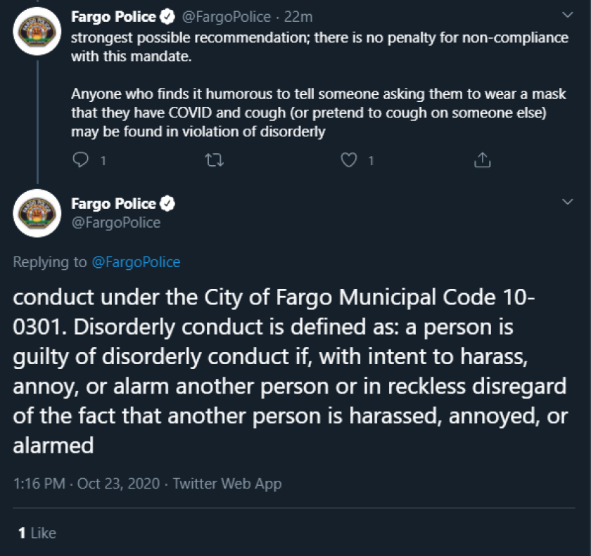 EMBED: Fargo PD tweet masking