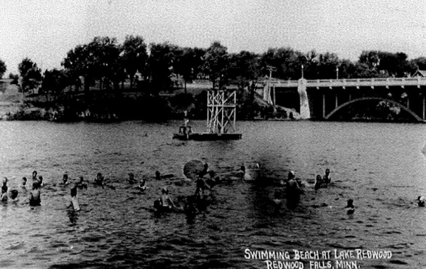 Red Cross swimming lessons were held in Lake Redwood for many years.