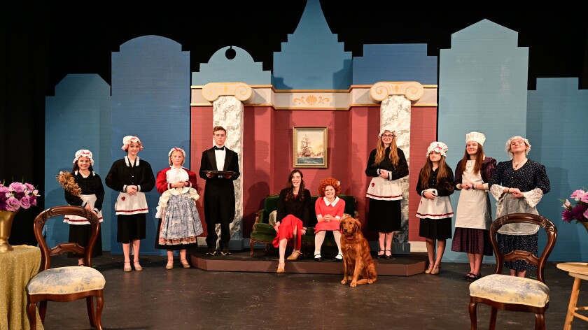 The cast of "Annie JR." takes their places on stage Tuesday, Nov. 22, 2022, during a dress rehearsal at the Franklin Arts Center in Brainerd in Stage North Theatre Co.'s last production of the season.