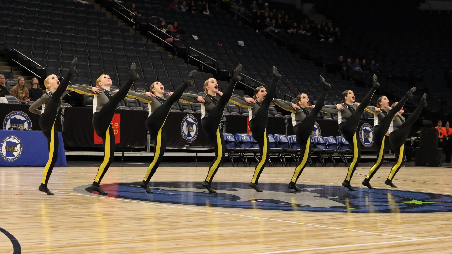 The Crosby-Ironton dance team competes Saturday, Feb. 18, 2023, during the Class 1A State Meet at Target Center in Minneapolis.