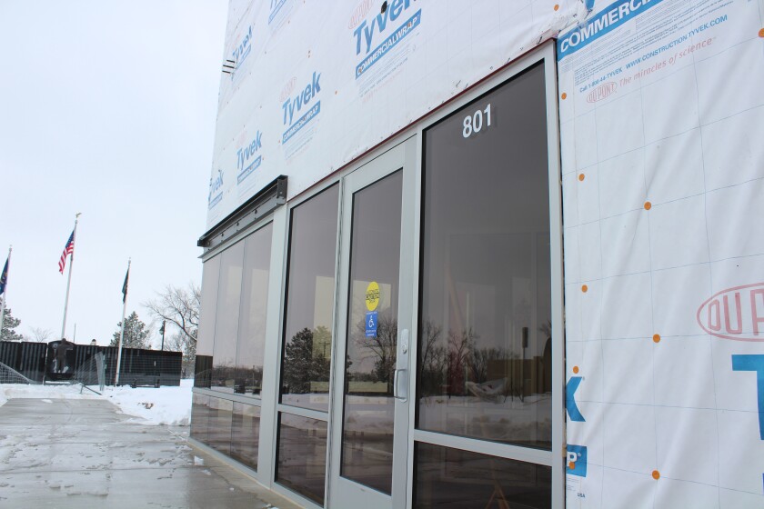 Adjoining Stark County Veterans Memorial, the new veterans pavilion hosted its first event on March 9. Some work remains to be done on the exterior and grounds. An open house is planned for early summer. (Brandon L. Summers / The Dickinson Press)