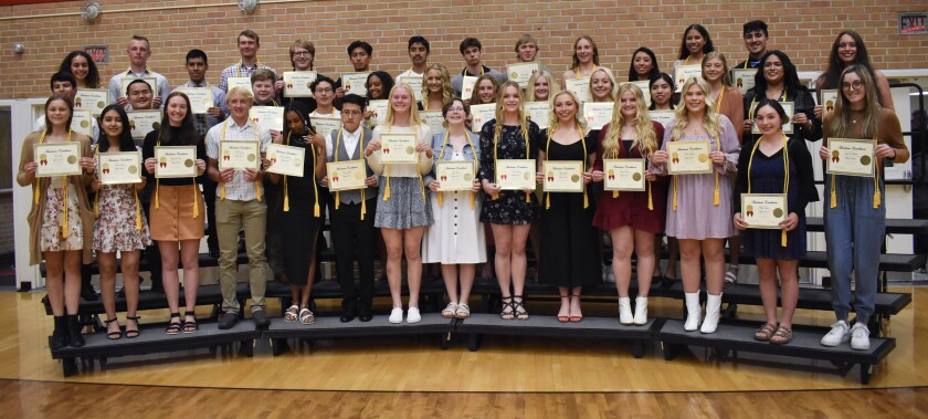 Worthington High School students who graduated with high honors received their cords and certificates at the Worthington High School Awards Ceremony on Wednesday, May 25, 2022.