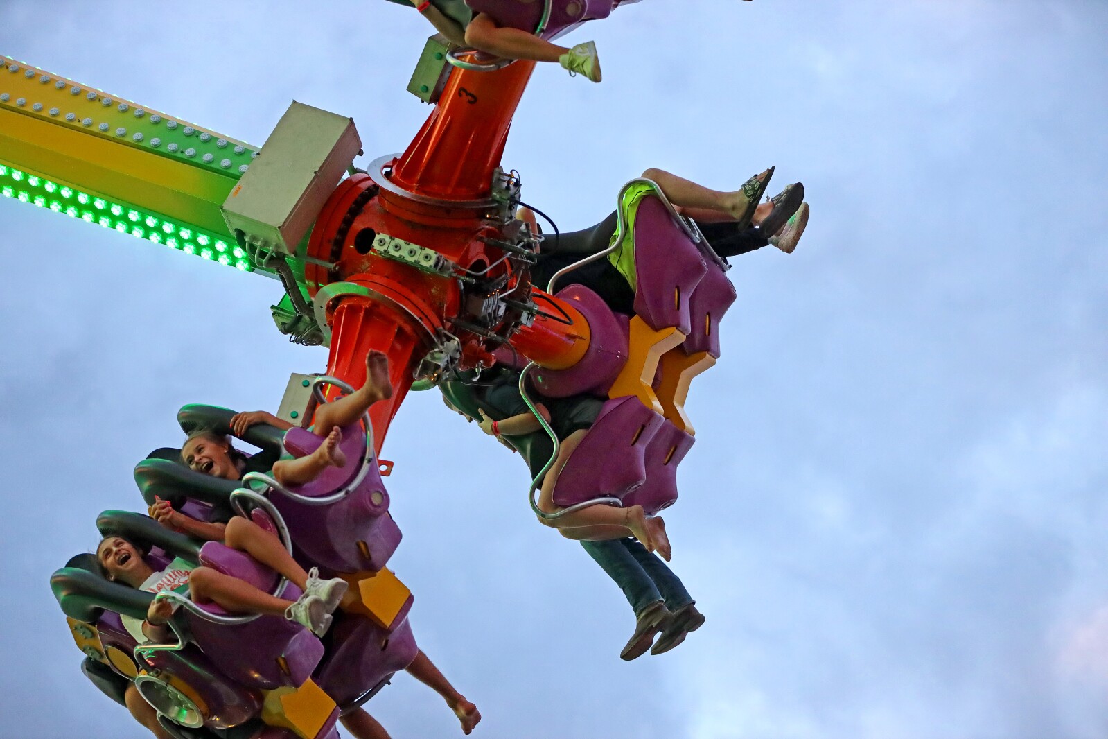 People enjoy the midway at the Crow Wing County Fair.