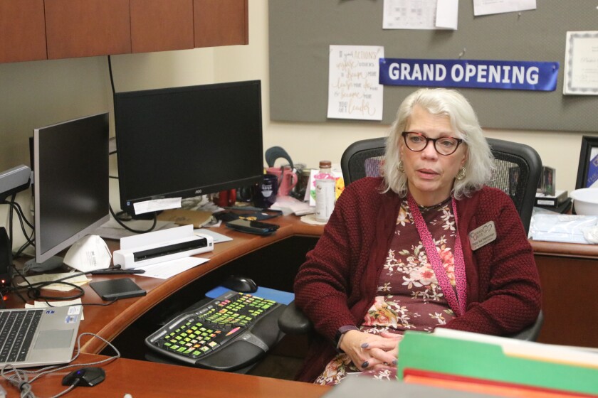 Pastor Sue Koesterman talking about running a homeless shelter during a worldwide pandemic while at Micah's Mission on Tuesday, Nov. 16, 2021.jpg