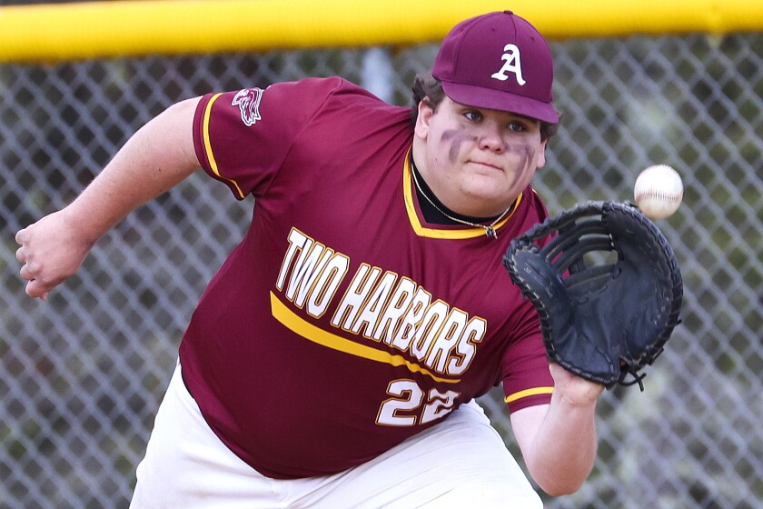 Two Harbors baseball plays at home against Esko.